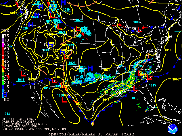Surface Analysis at 1pm EST Jan 6th, 2017