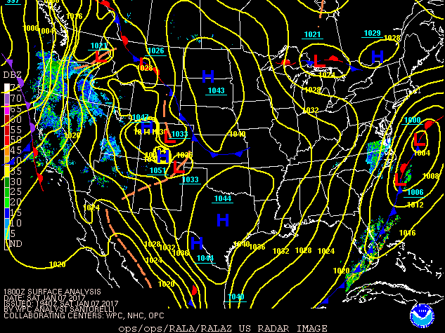 Surface Analysis at 1pm EST Jan 7th, 2017