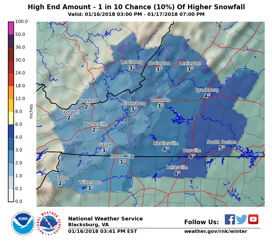 High End Snowfall Forecast.