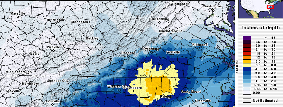 Regional Snowfall Analysis Jan 16th, 2017 - Jan 18th, 2017