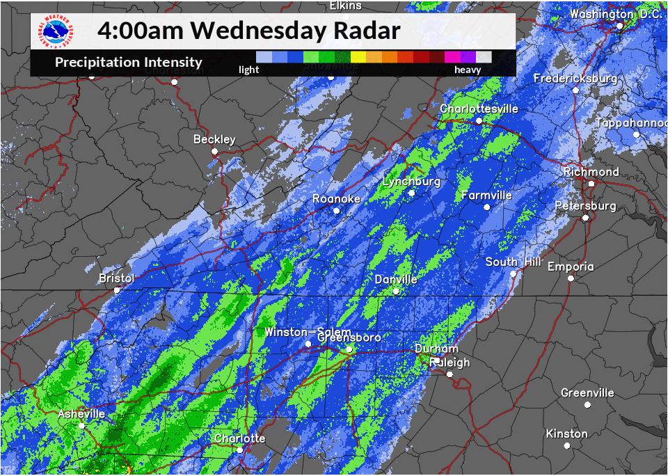 Radar Image 4am-10am Jan 17th, 2018