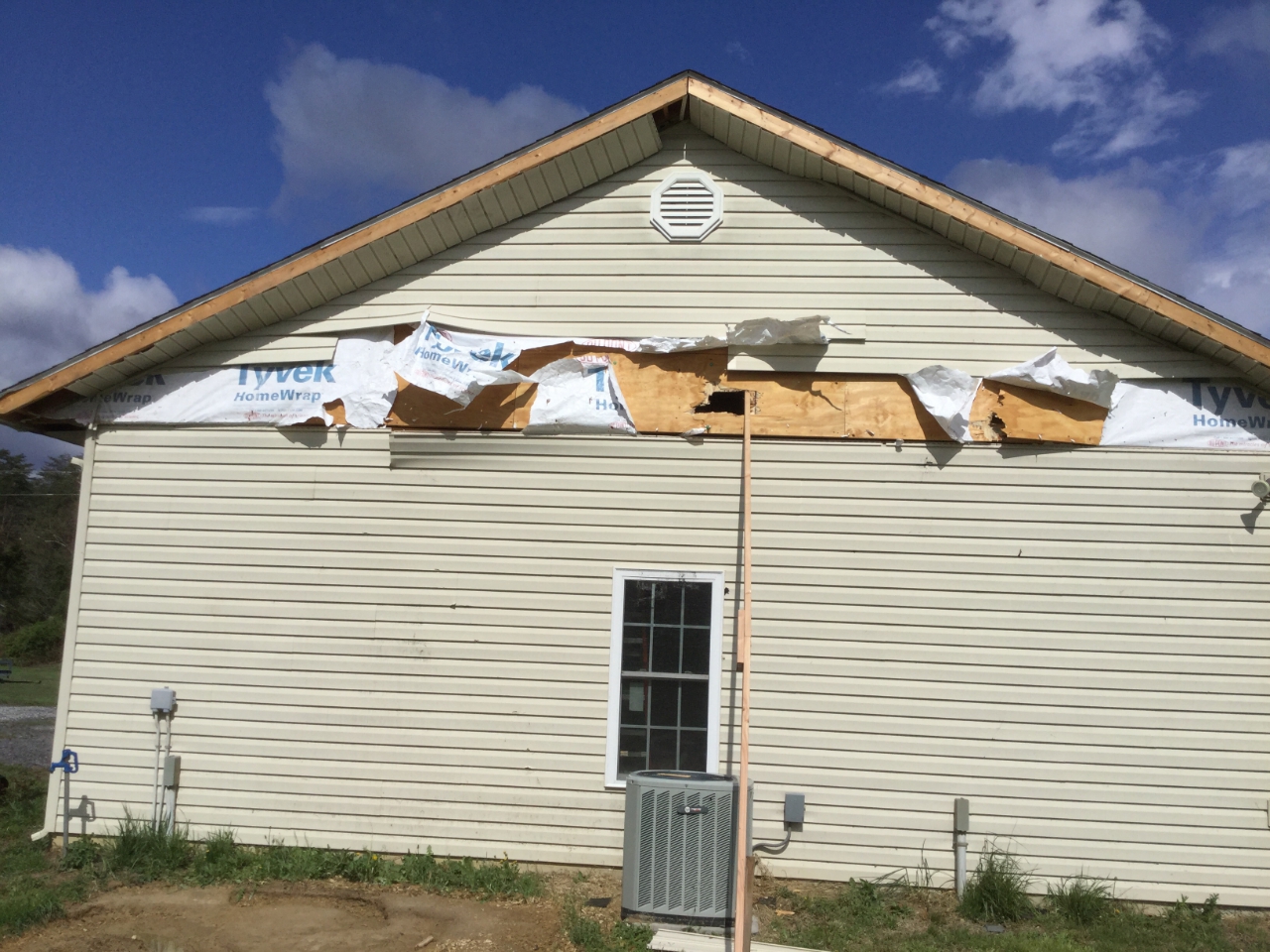 Damage to vinyl siding