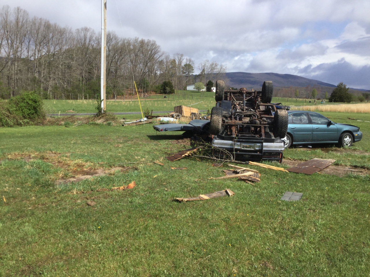 Truck flipped