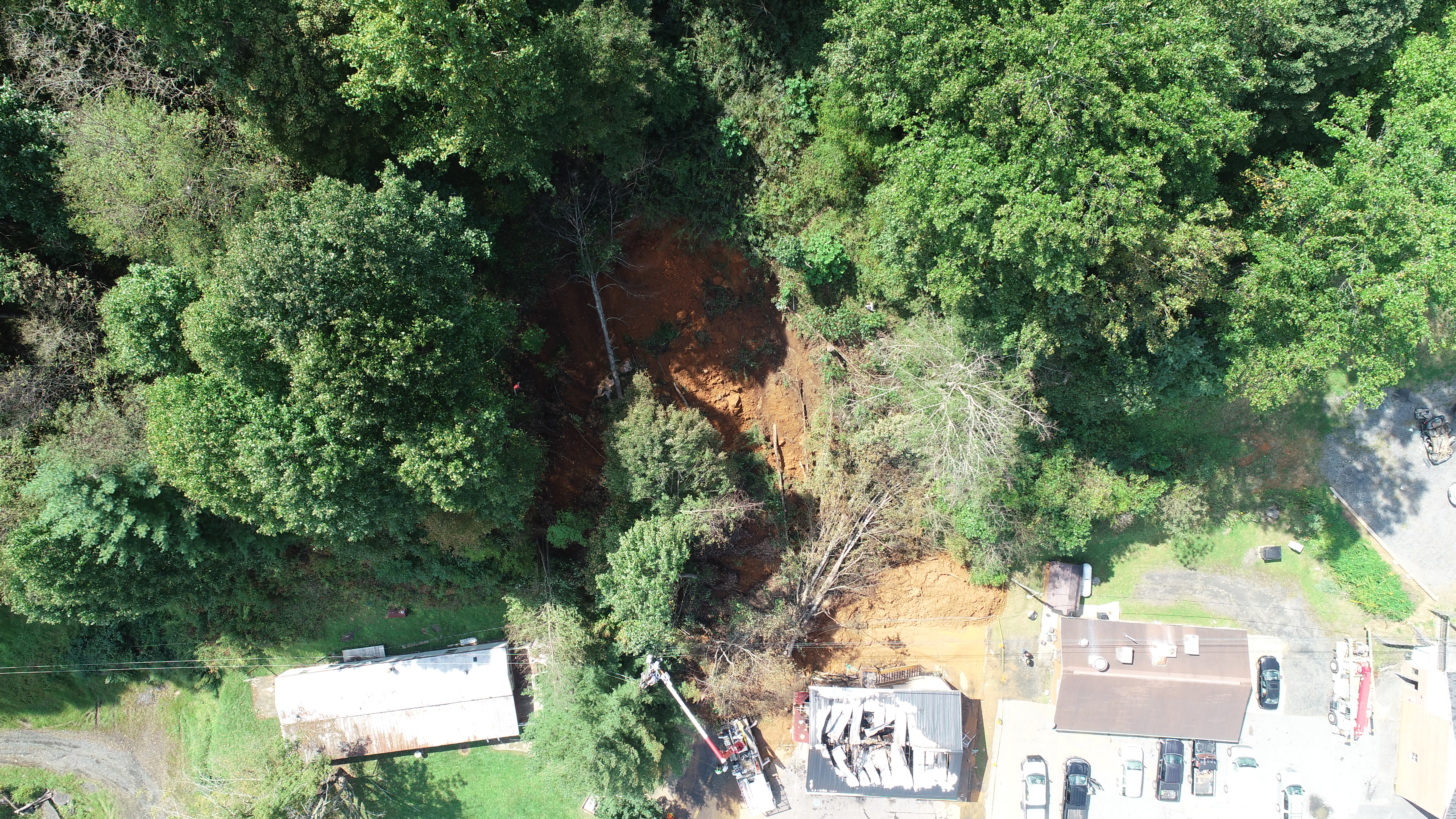 Aerial View of Warrensville, NC Landslide
