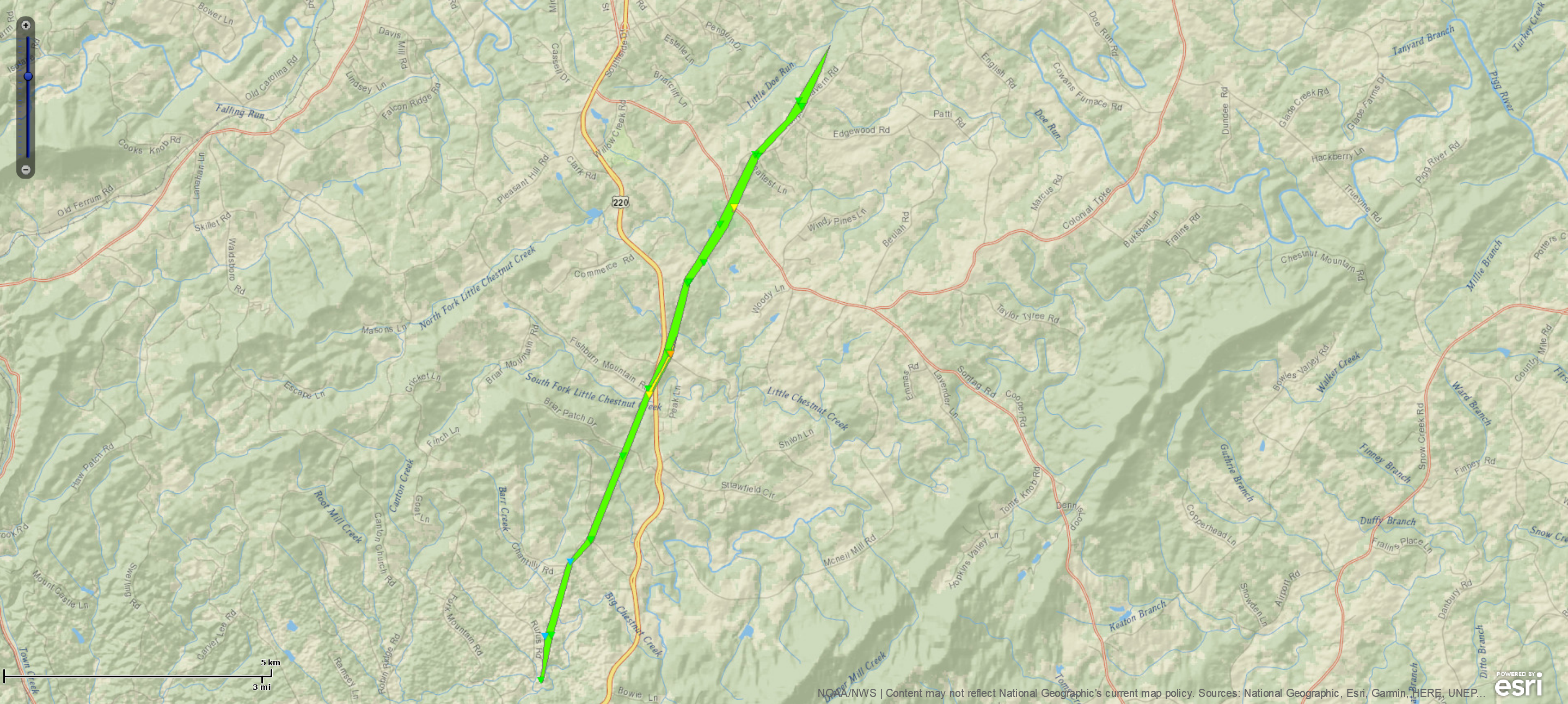 Franklin County Tornado Track Map