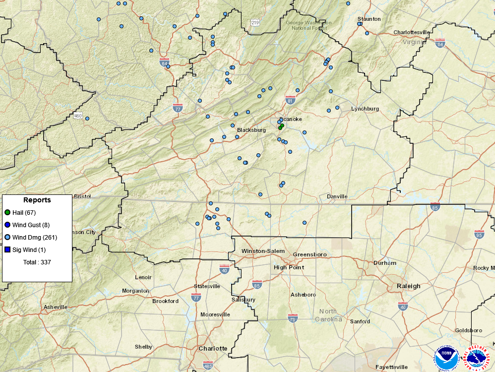 Storm reports from June 13th, 2021