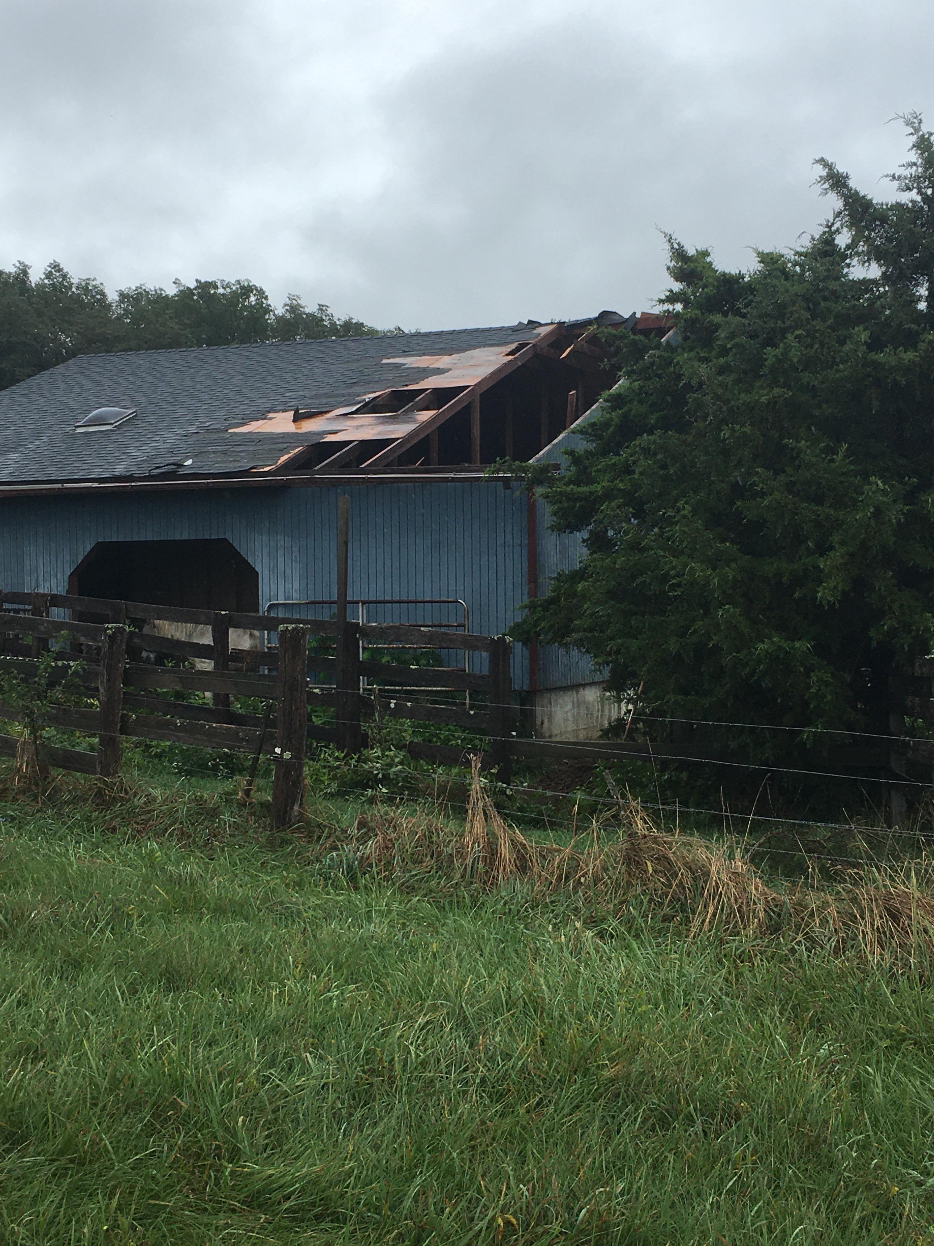 Barn Damage Southeast of Radford