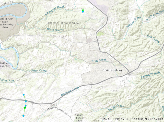 Tornado Tracks in Montgomery County Va Aug 31st, 2021
