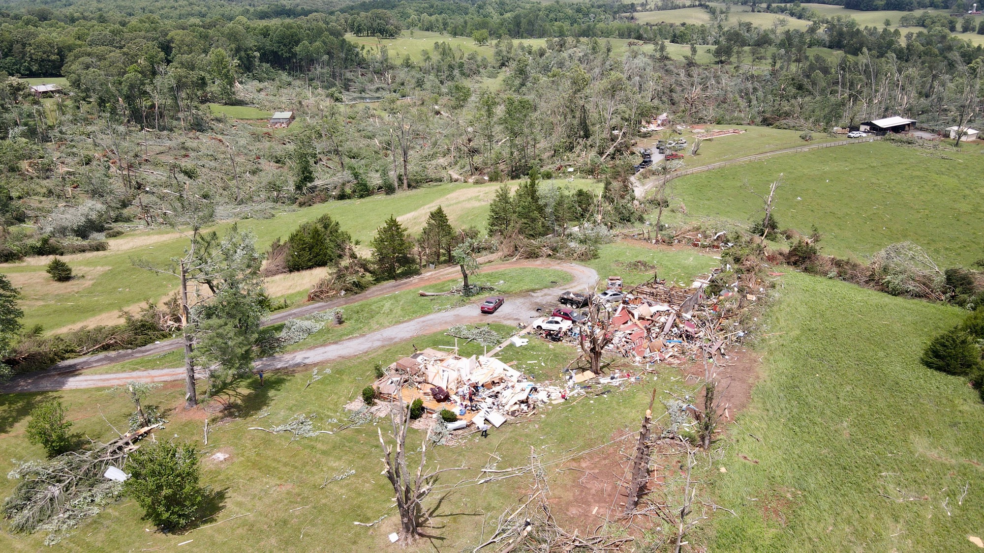 Home Destroyed by Tornado in Bedford County