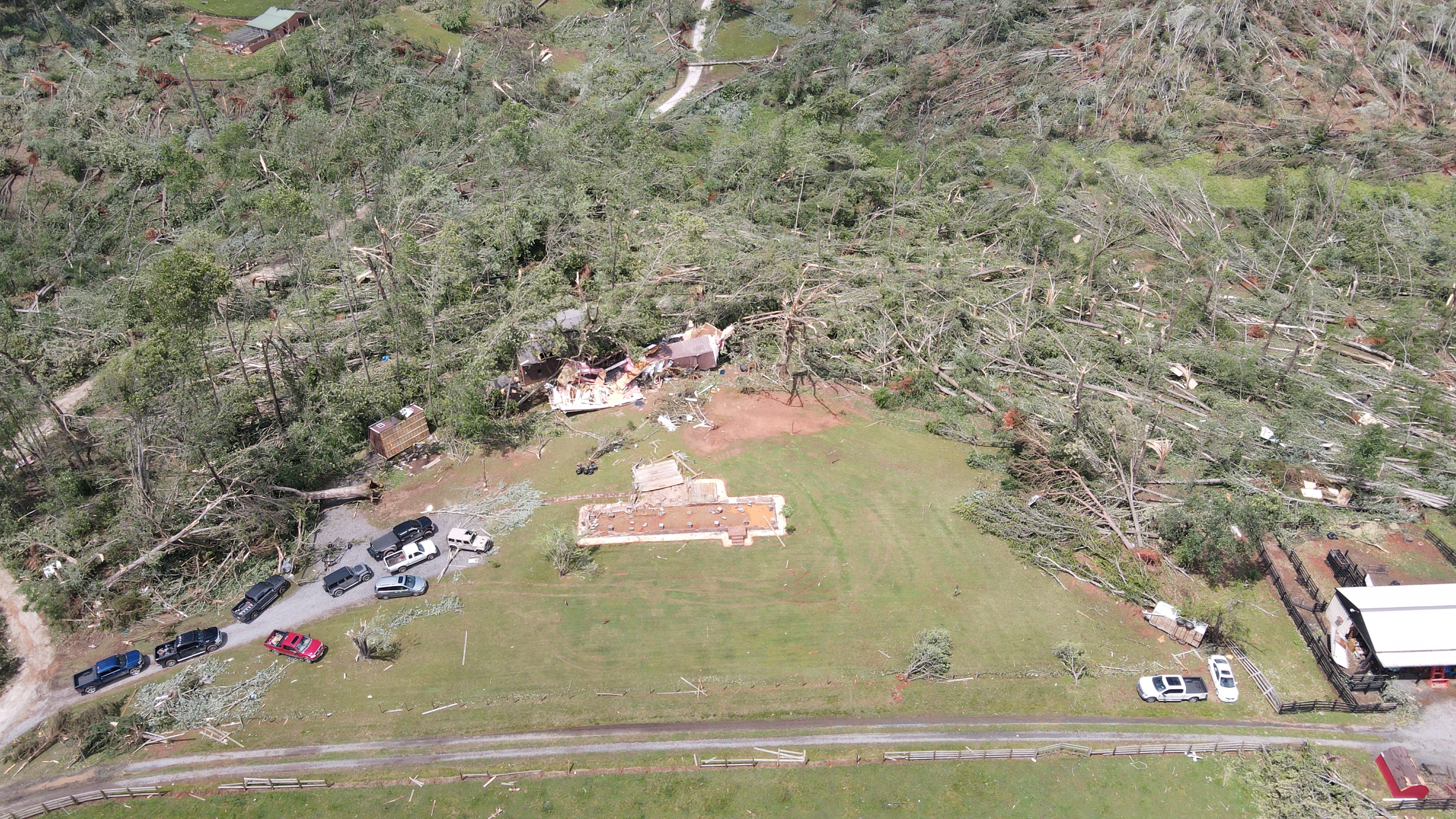 Drone Footage of Mobile Home Damage