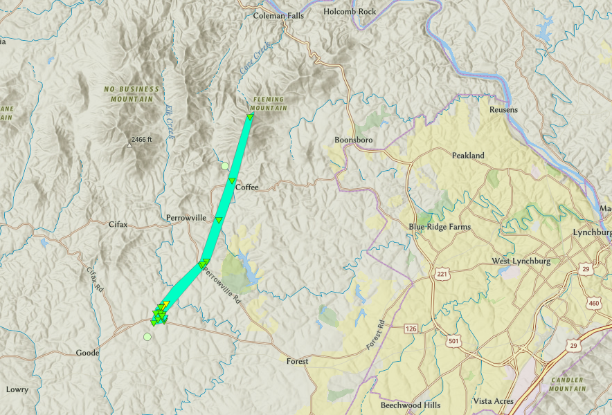 Track Map of Bedford Tornado