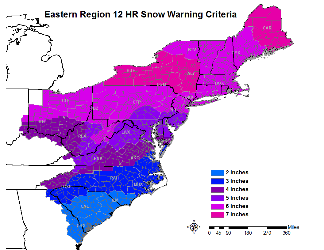 12 hour snowfall warning map