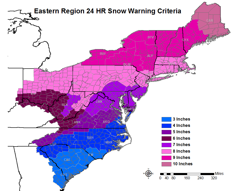 24 hour warning criteria for snow