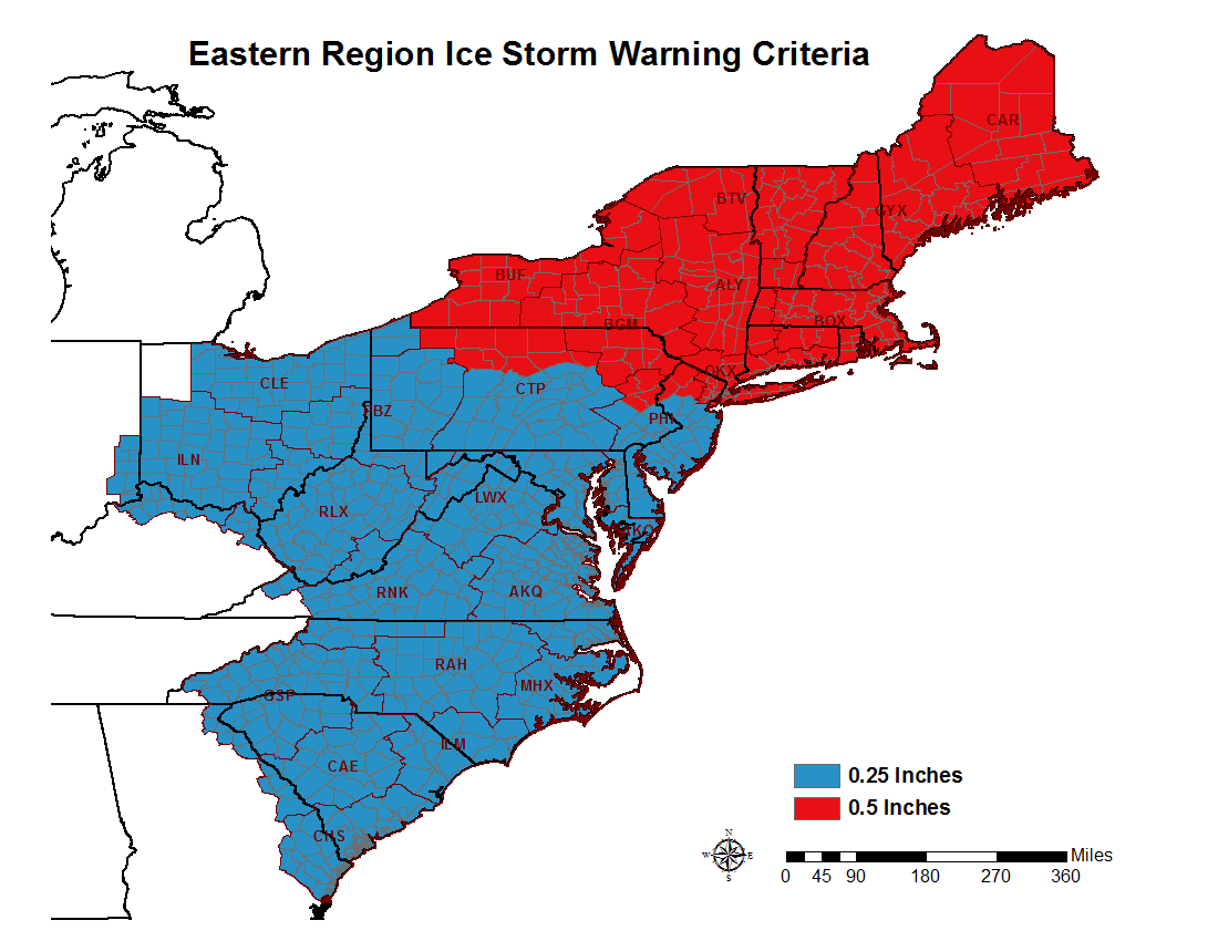 Ice Storm Criteria