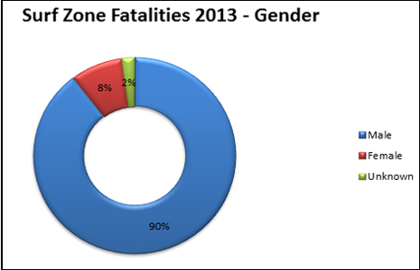 fatalities by gender, 2013, overwhelming majority, male, 90%