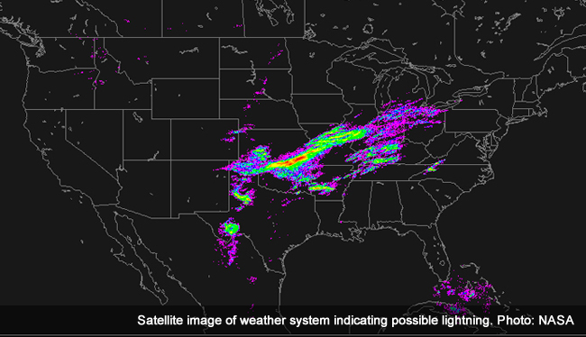 NASA lightning map