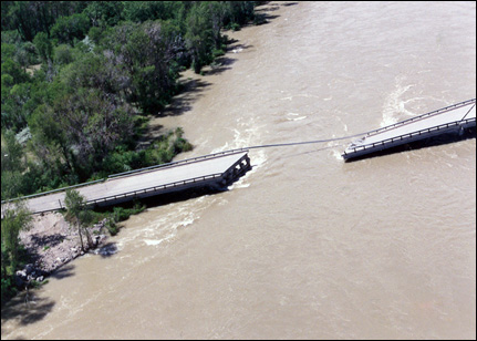 Whitemarsh Run in Whitemarsh, MD just below I-95 during Floyd. Photo by Maryland USGS