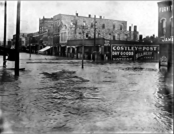 Kansas River flooding of North Topeka in 1903 (picture courtesy of the USGS)