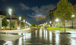 lightning in a town