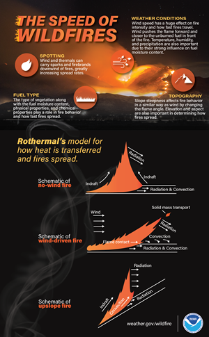 speed of wildfires infographic
