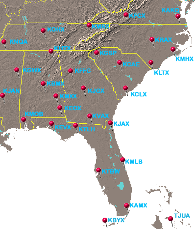Map of Radar Locations