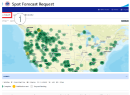 This image displays the contents of the spot.weather.gov website, which is where you'll submit your spot request (highlighted in the red box).