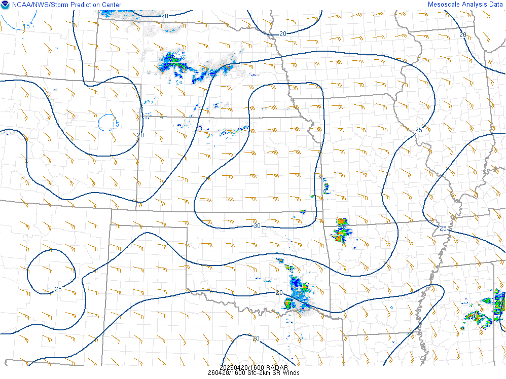 Map of storm-relative wind.
