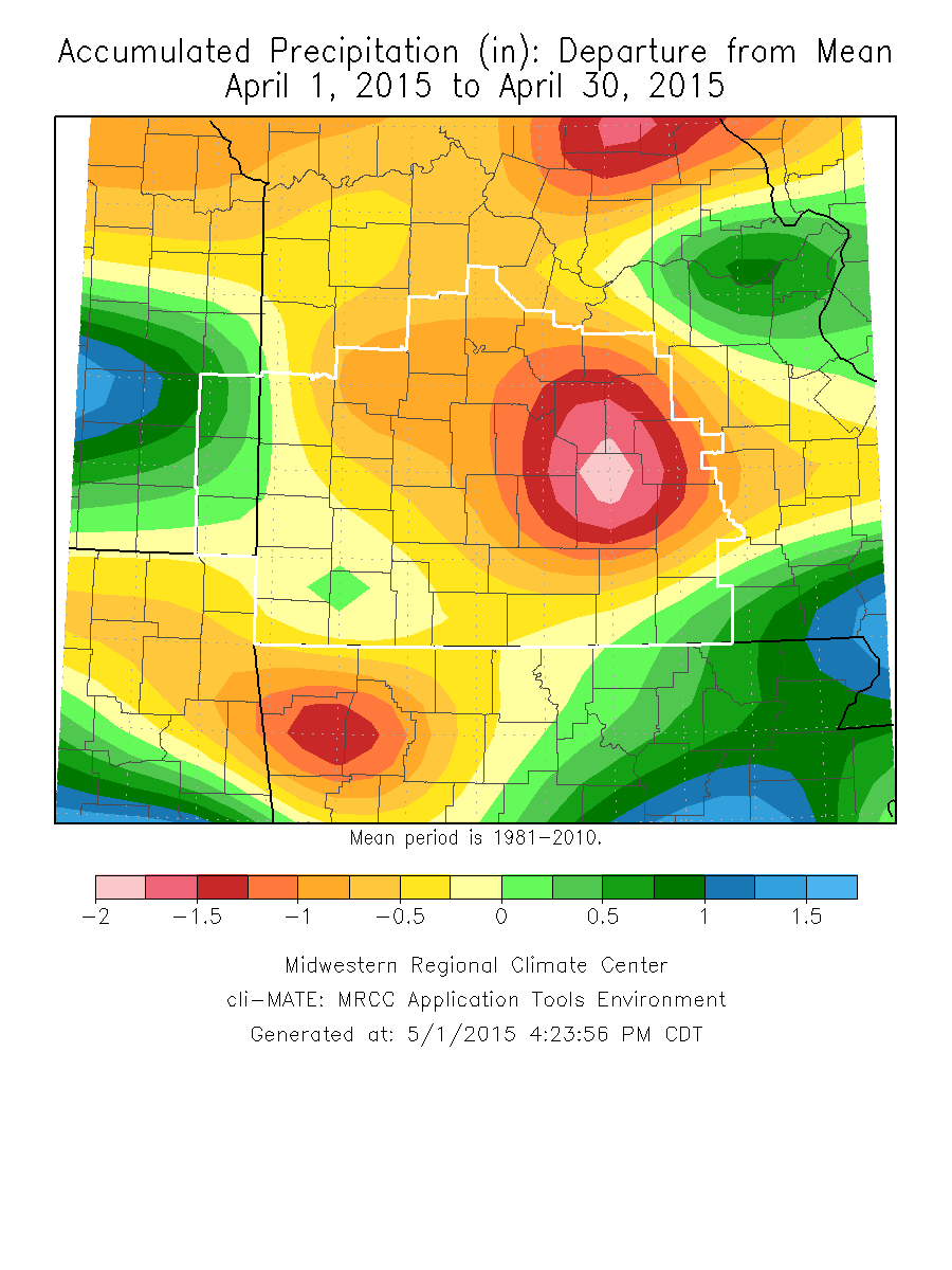 April 2015 Precipitation Departure from Normal