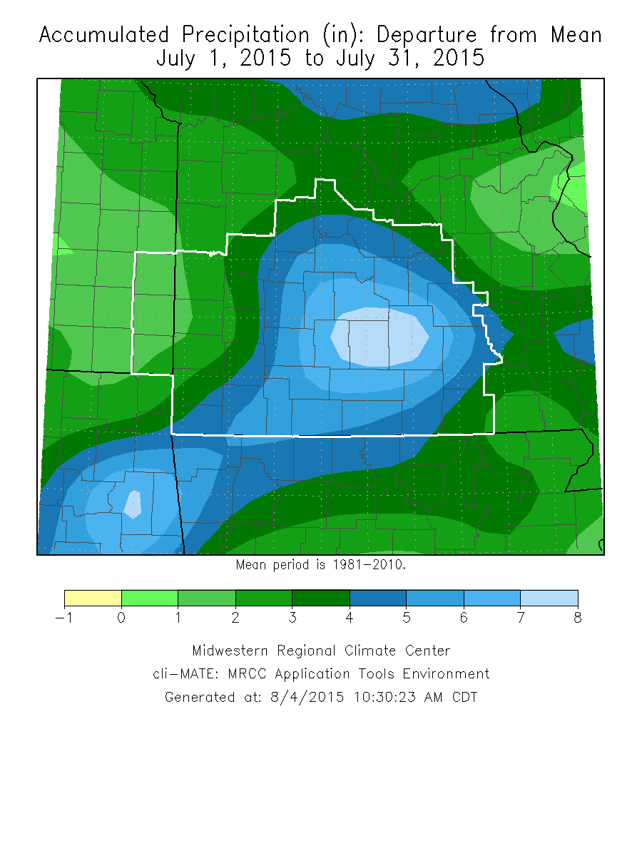 July 2015 Precipitation Departure from Normal
