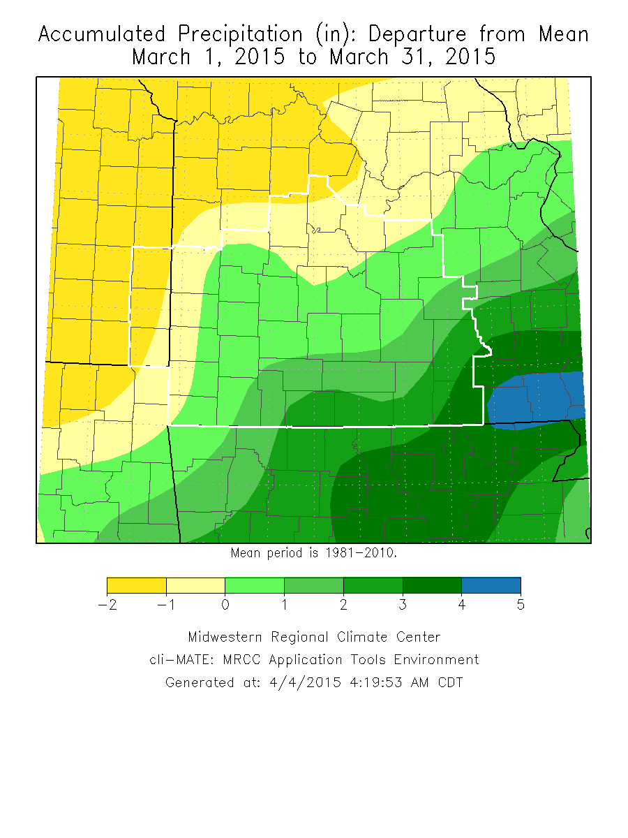 March 2015 Precipitation Departure from Normal