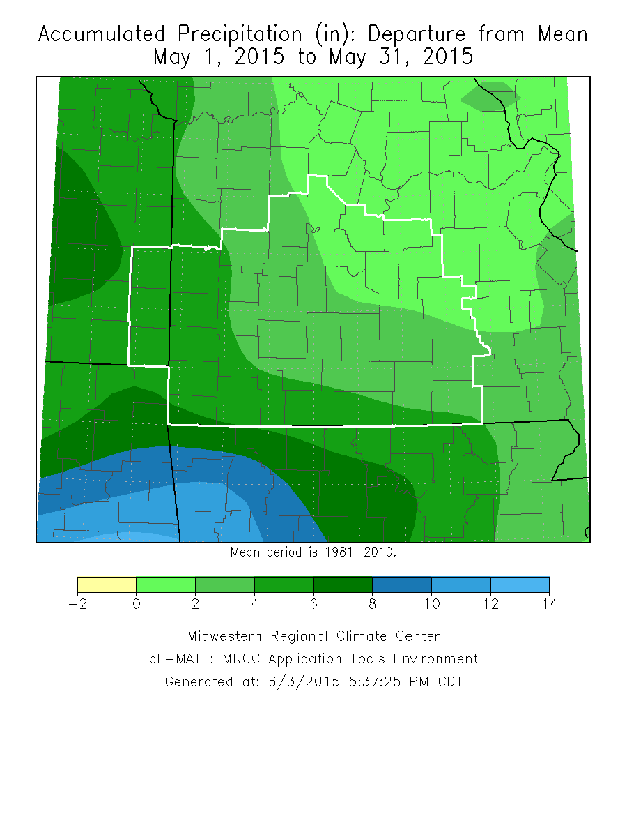 May 2015 Precipitation Departure from Normal