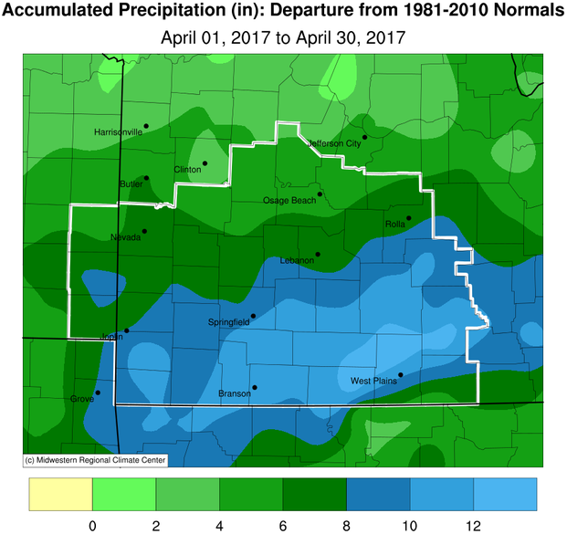 April 2017 Precipitation Departure from Normal