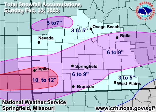 Snowfall Totals Map