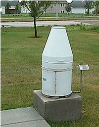 Image of a Fischer Porter rain gauge