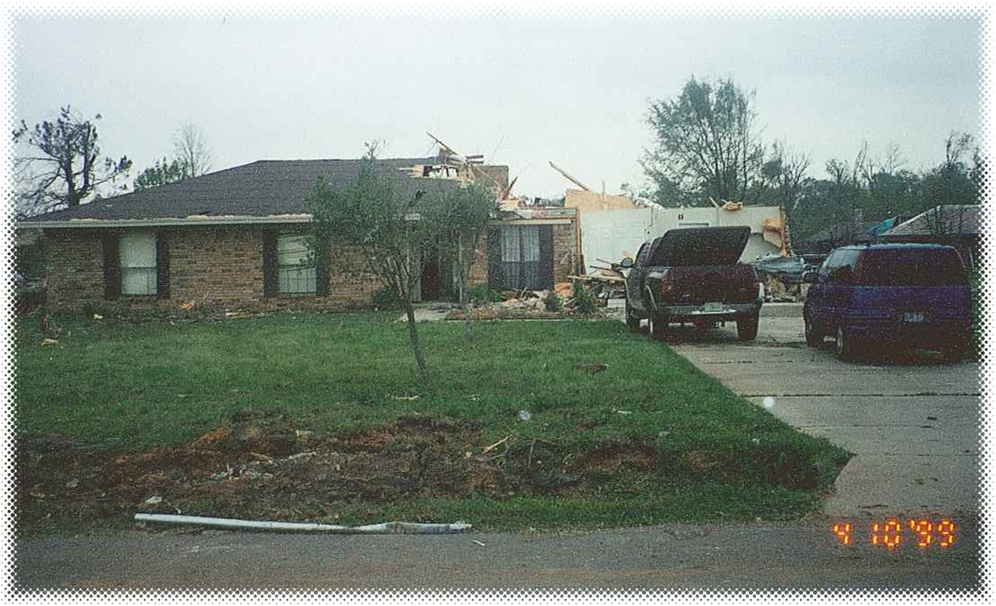 Tornado damage in Benton, LA