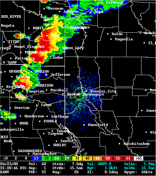 Radar loop from 4:20pm-7:40pm CDT showing the tornadic supercells