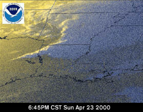 Satellite image during the tornado outbreak