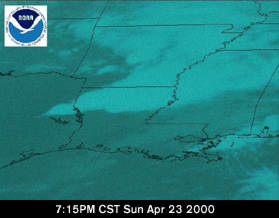 Satellite image during the tornado outbreak