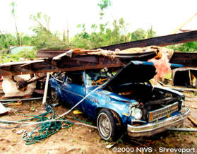 Tornado damage on Lancer Lane in South Shreveport