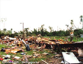 F2 tornado damage on Lancer Lane in South Shreveport