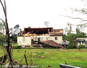 Major damage to a home at the intersection of Bonanza Trail and Lancer Lane
