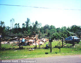 Tornado damage on Lancer Lane