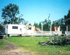 Damage to a mobile home on Bonanza Trail