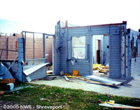 F2 damage to a home in Castor, LA