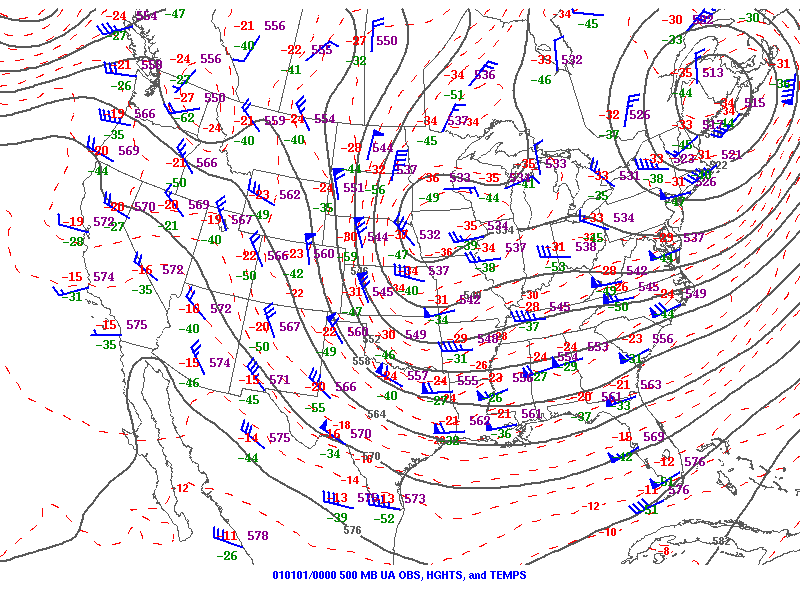500mb upper-air map from the event
