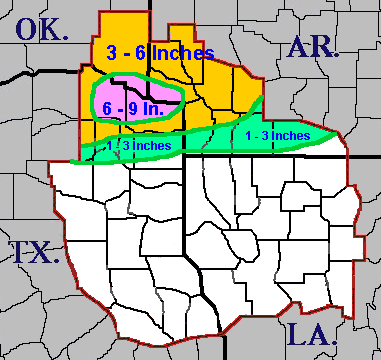 Snowfall map for February 5, 2002