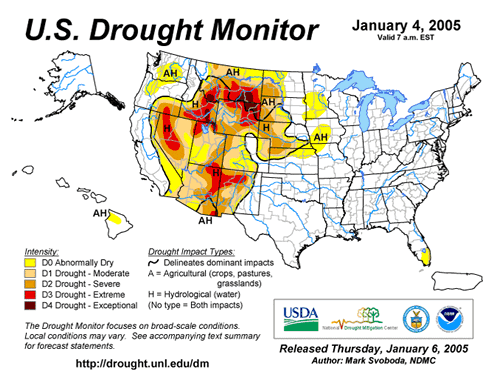 Animation of the U.S. Drought Monitor during 2005