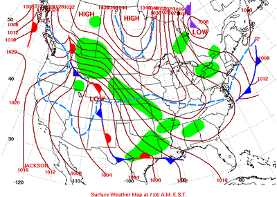 Surface map for 7am on Sunday, March 19, 2006