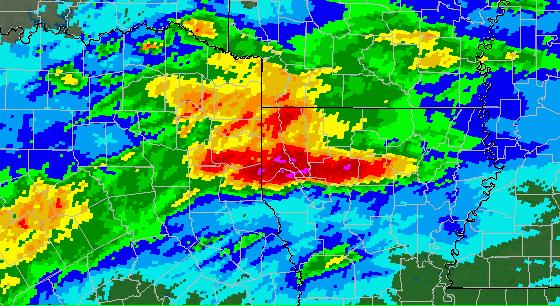 24-Hour rainfall totals ending at 7am on May 14, 2008