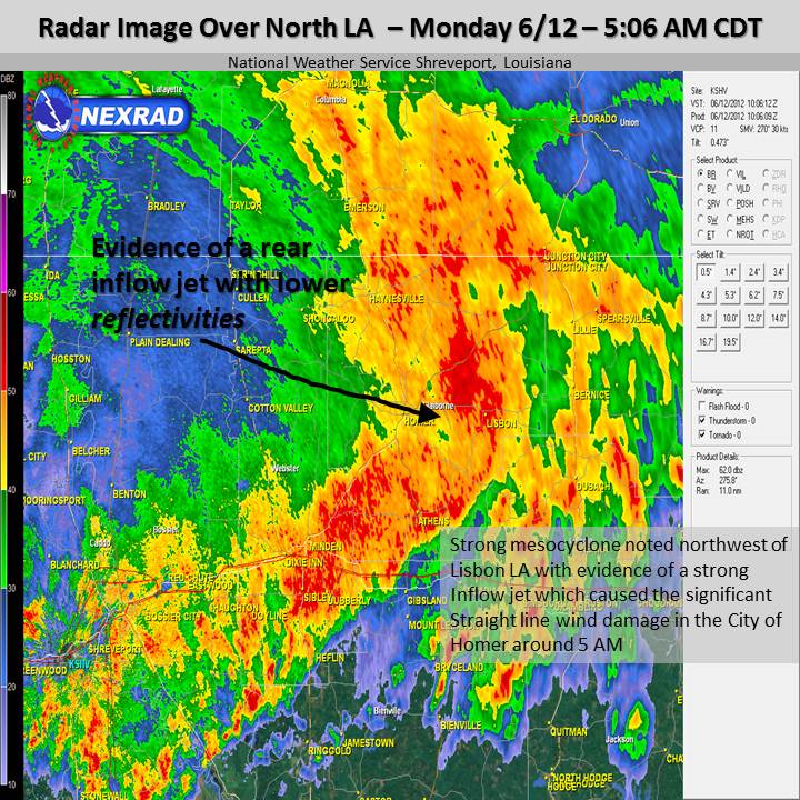 Radar image of the Homer storm